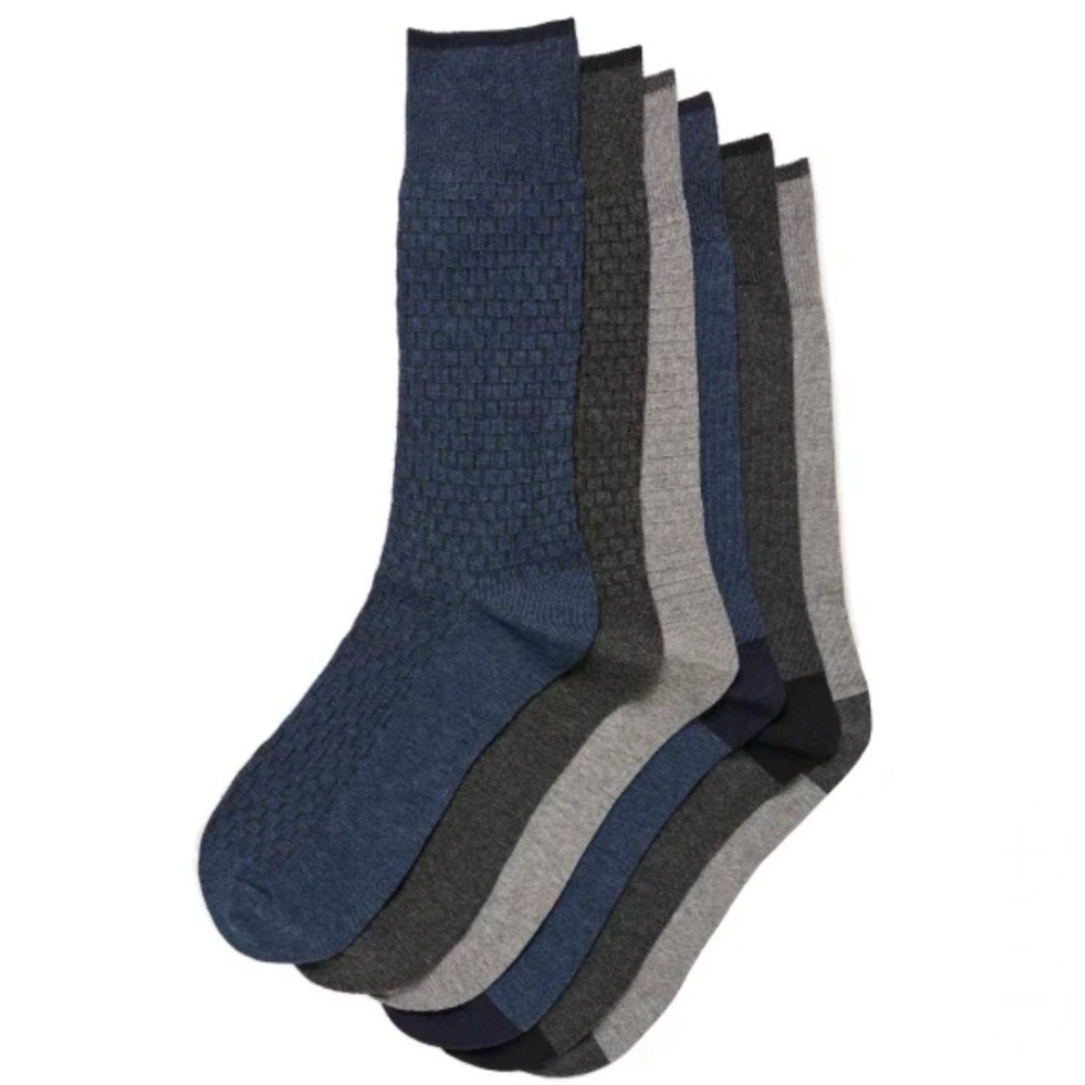 NEW 6 pairs of blue and gray Cole Haan Men Dress Socks size 7-10